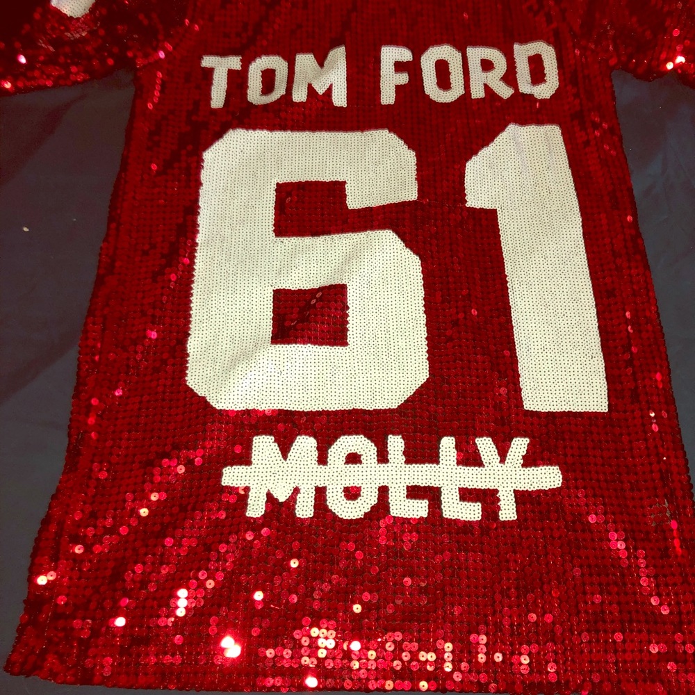 Red and white sequin dress one size